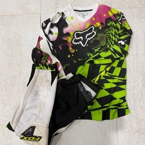 Fox Graphic Jersey - Pink, Green, and Black- has a name on back